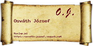 Osváth József névjegykártya